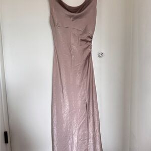 Zara Backless Satin Dress in Soft Pink